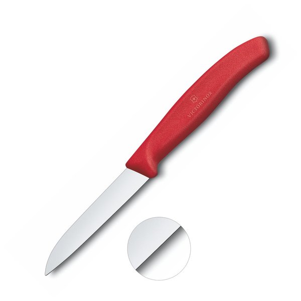 Victorinox 1/2/4/6er Set Gemüsemesser Küchenmesser 8cm gerader Schnitt   glatte Klinge  rot